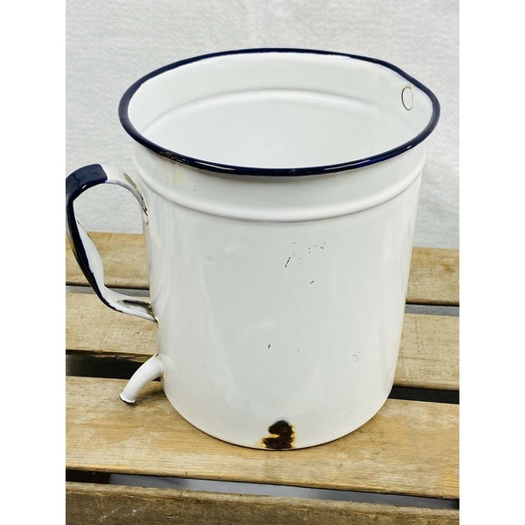 Vintage Farmhouse Enamelware NEW YORK Hospital Surgical Medical Irrigator Can - Picture 4 of 12